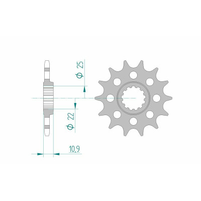 Pignon AFAM acier standard 21603 - 520