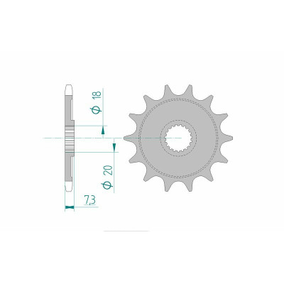 Pignon AFAM acier anti-boue 20206 - 520