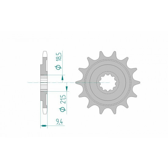 Pignon AFAM acier standard 20310 - 520