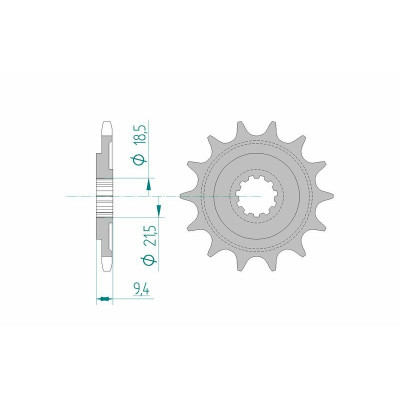 Pignon AFAM acier standard 20310 - 520