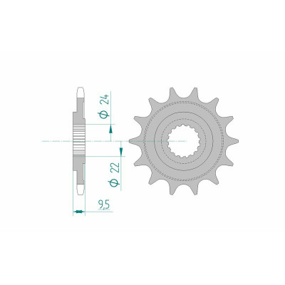 Pignon AFAM acier anti-boue 20311 - 520