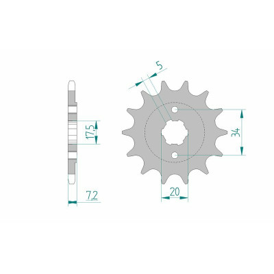 Pignon AFAM acier standard 20305 - 520