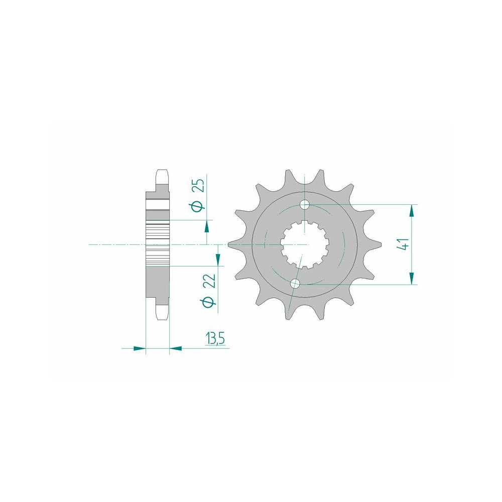 Pignon AFAM acier standard 20507 - 525