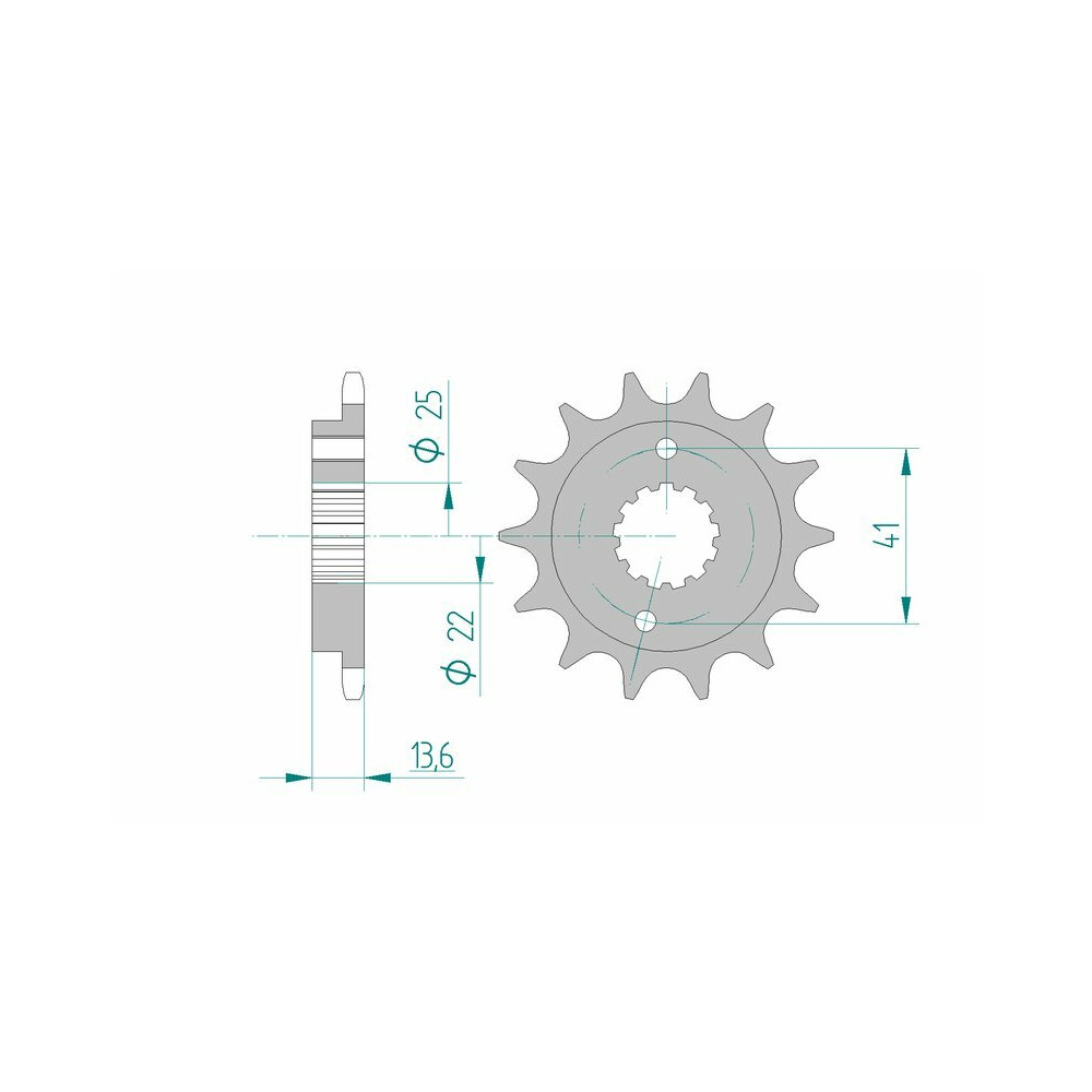 Pignon AFAM acier standard 20608 - 520