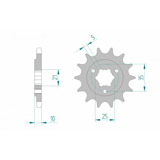 Pignon AFAM acier standard 22602 - 525