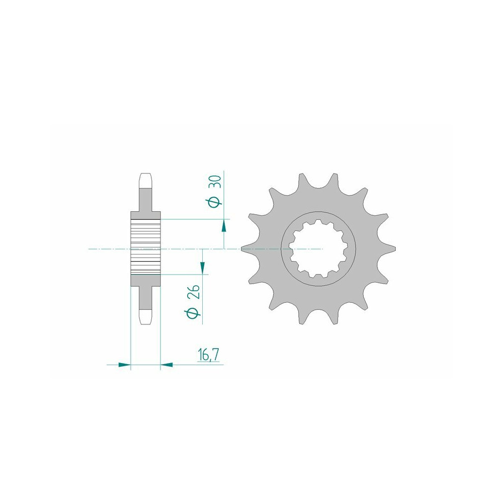 Pignon AFAM acier standard 20612 - 525