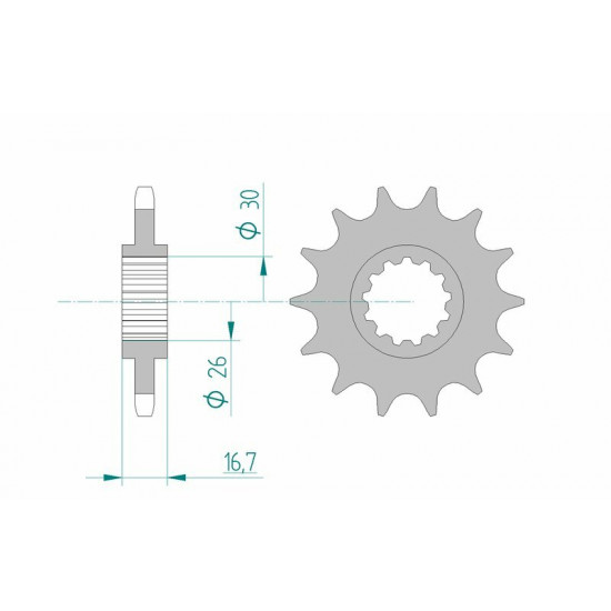 Pignon AFAM acier standard 20612 - 525