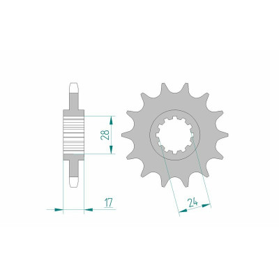 Pignon AFAM acier standard 20515 - 525