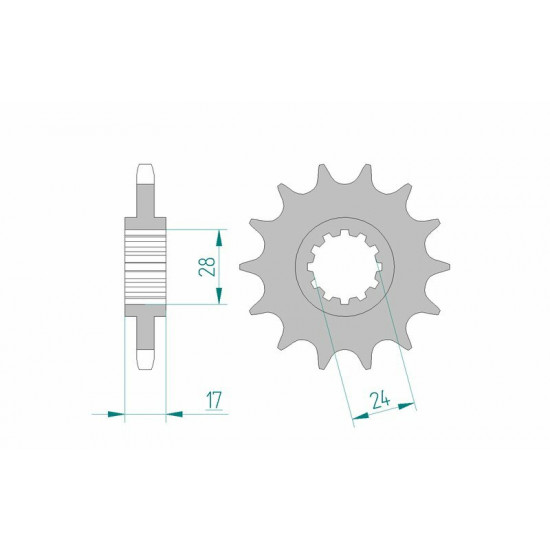 Pignon AFAM acier standard 20515 - 525