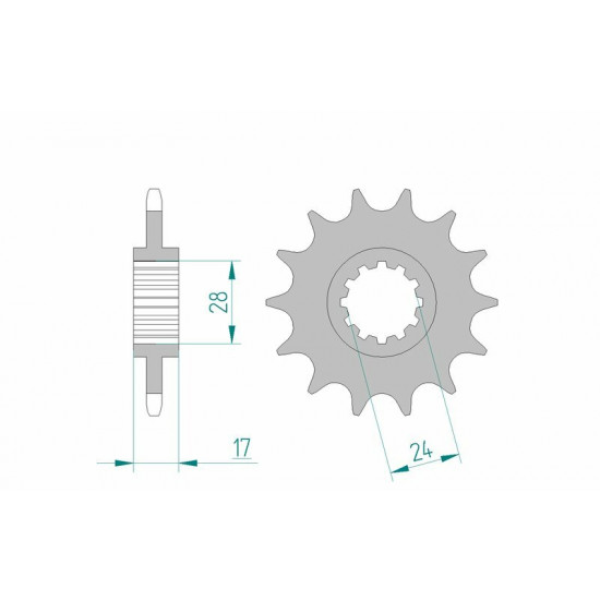 Pignon AFAM acier standard 20516 - 520