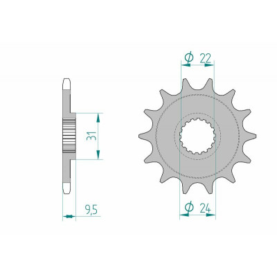 Pignon AFAM acier standard 22406 - 520