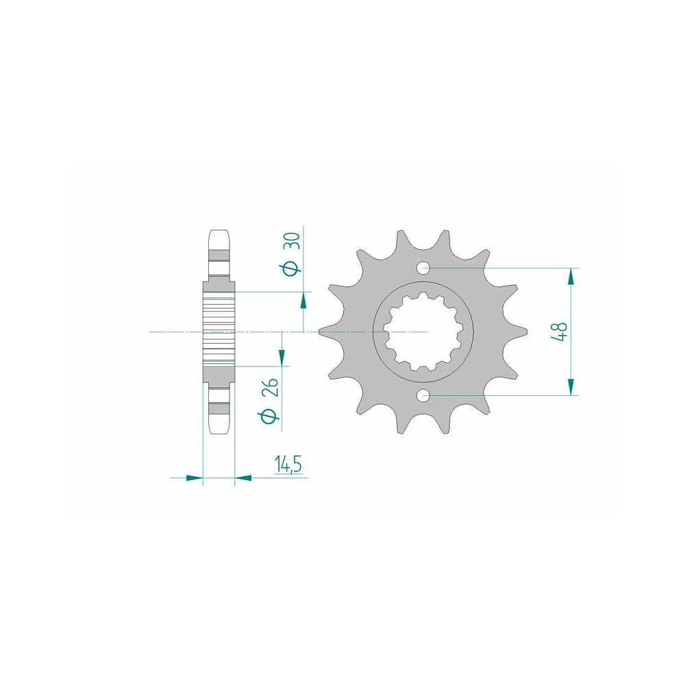 Pignon AFAM acier standard 20602 - 530