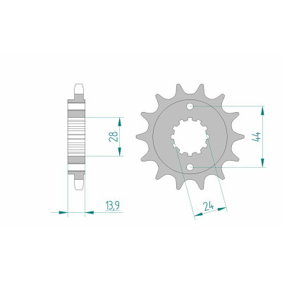 Pignon AFAM acier standard 20606 - 525