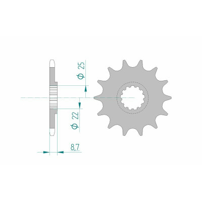 Pignon AFAM acier standard 22505 - 520