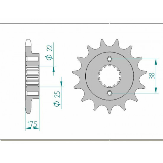 Pignon AFAM acier standard 52616 - 525