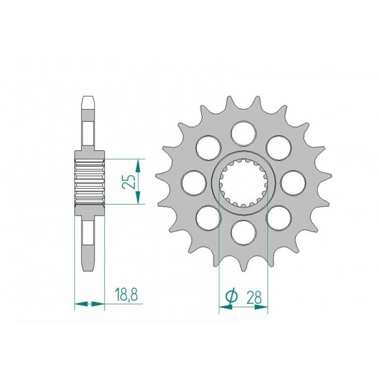 Pignon AFAM acier standard 61602 - 525