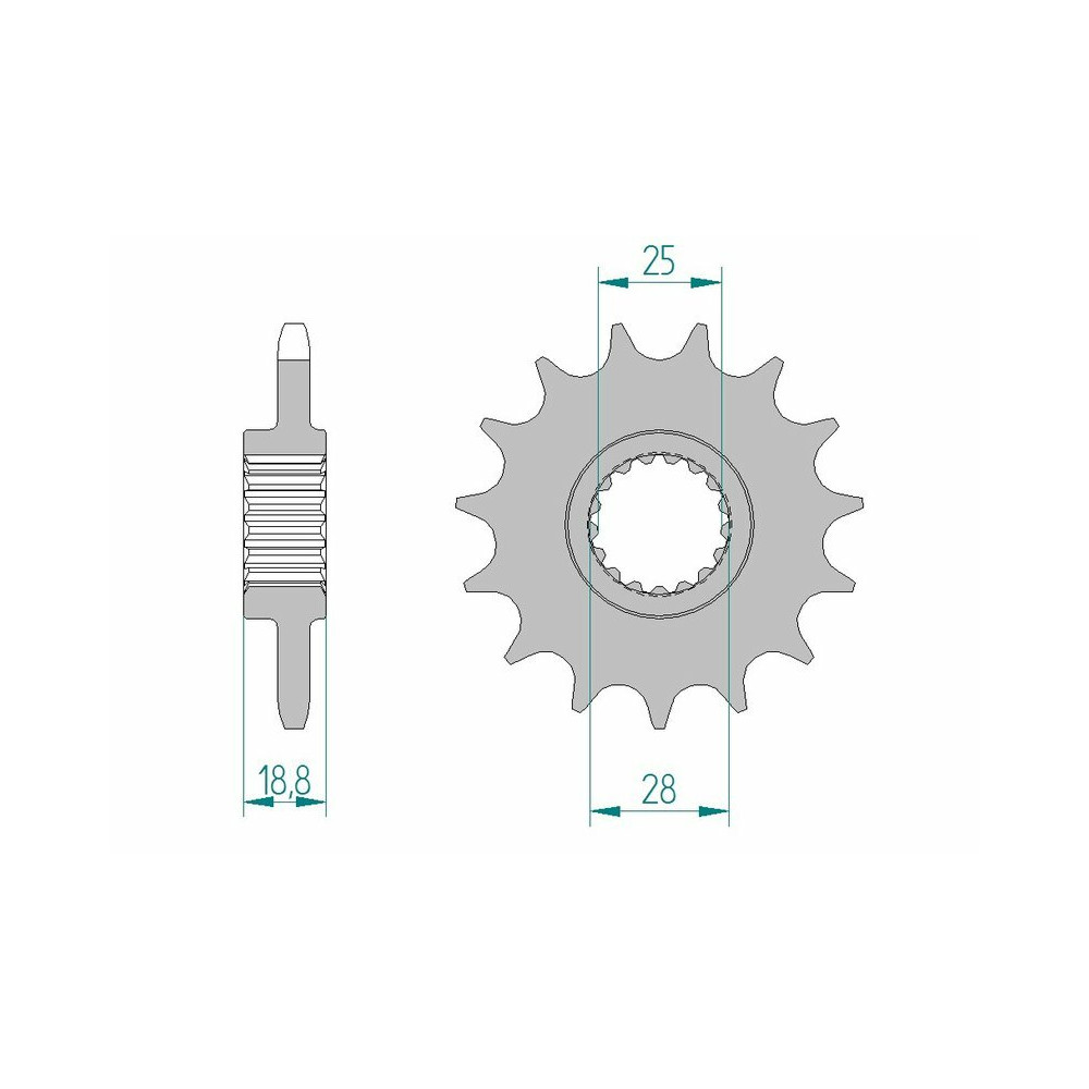 Pignon AFAM acier standard 61801 - 525