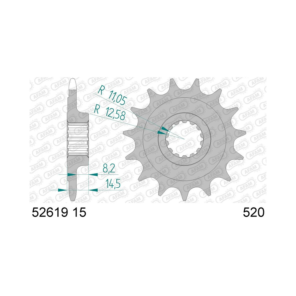 Pignon AFAM acier standard 52619 - 520