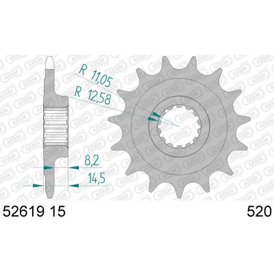 Pignon AFAM acier standard 52619 - 520