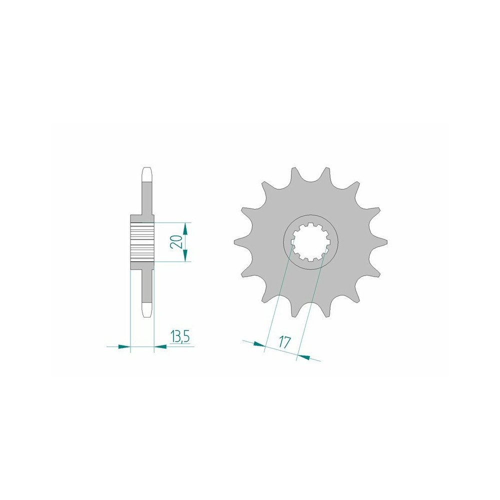 Pignon AFAM acier standard 55300 - 520