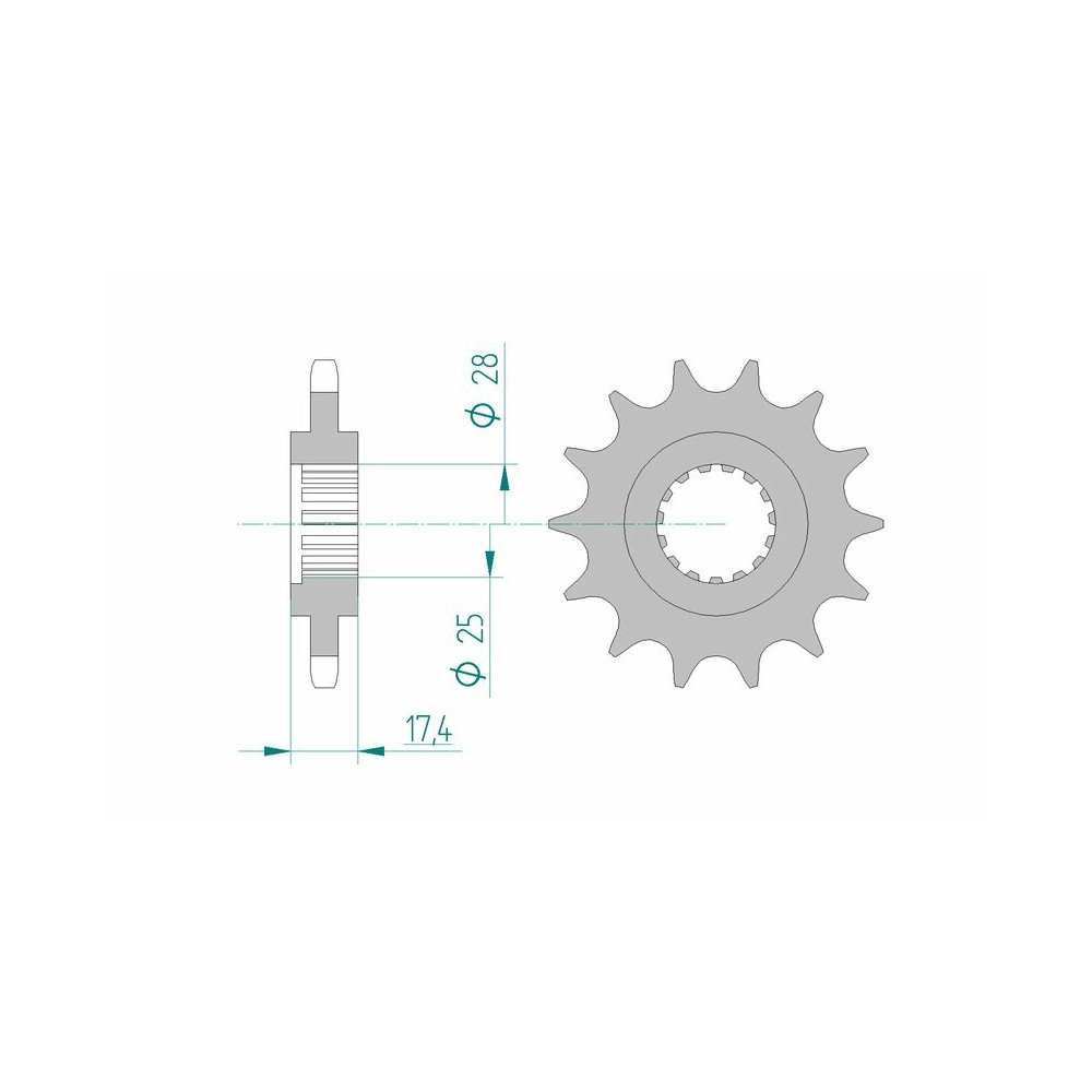 Pignon AFAM acier standard 91800 - 525