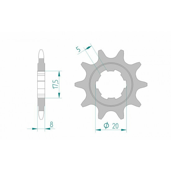 Pignon AFAM acier standard 94306 - 520