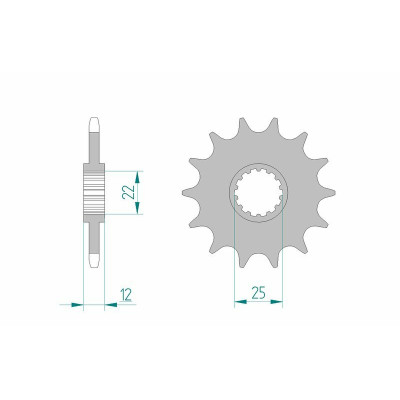 Pignon AFAM acier anti-boue 94313 - 520