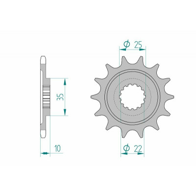 Pignon AFAM acier standard 94604 - 520