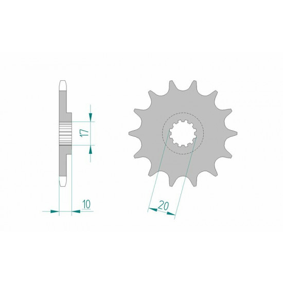 Pignon AFAM acier standard 94301 - 520