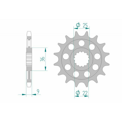 Pignon AFAM acier standard 94900 - 525