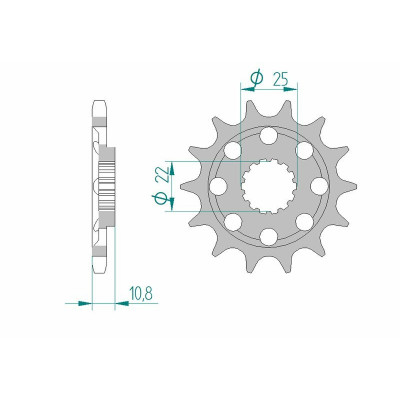 Pignon AFAM acier standard 94807 - 525