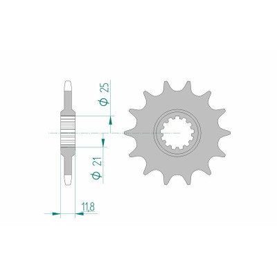 Pignon AFAM acier standard 64302 - 520