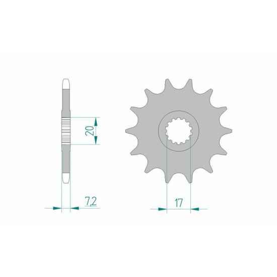 Pignon AFAM acier standard 73202 - 520