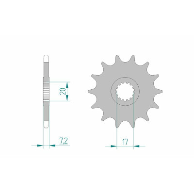 Pignon AFAM acier standard 73202 - 520