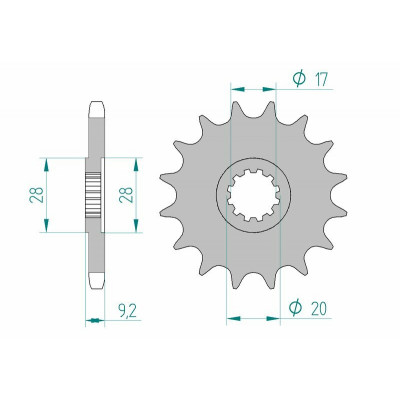 Pignon AFAM acier standard 94121 - 428