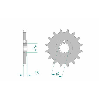 Pignon AFAM acier anti-boue 94202 - 428