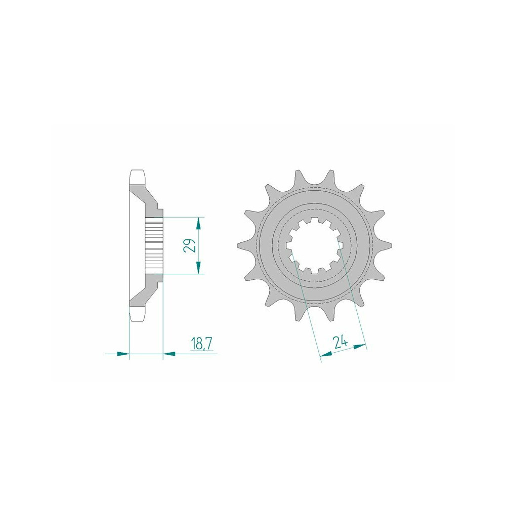 Pignon AFAM acier standard 24805 - 530