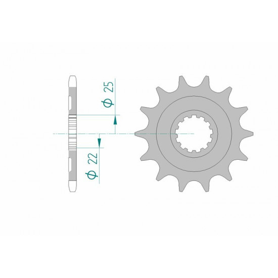 Pignon AFAM acier anti-boue 27502 - 520