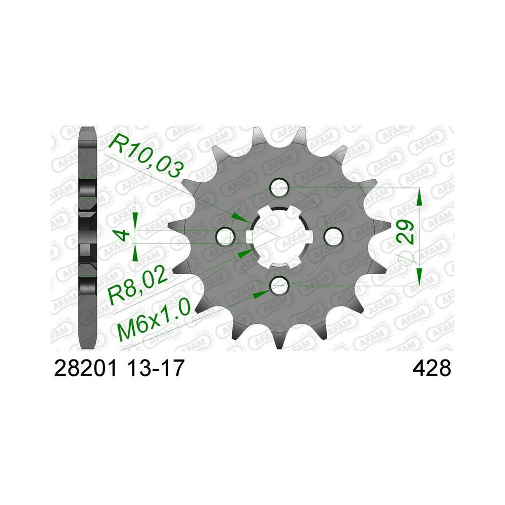 Pignon AFAM acier standard 28201 - 428