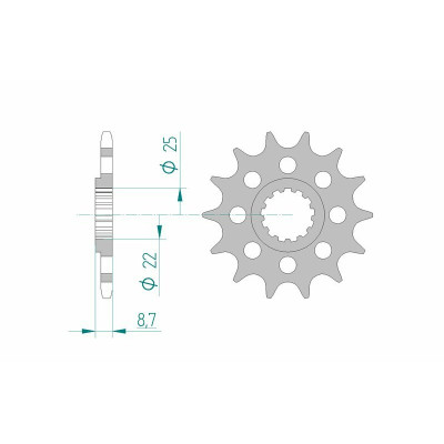 Pignon AFAM acier standard 28402 - 520