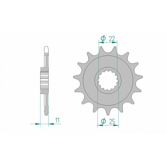 Pignon AFAM acier standard 37400 - 520