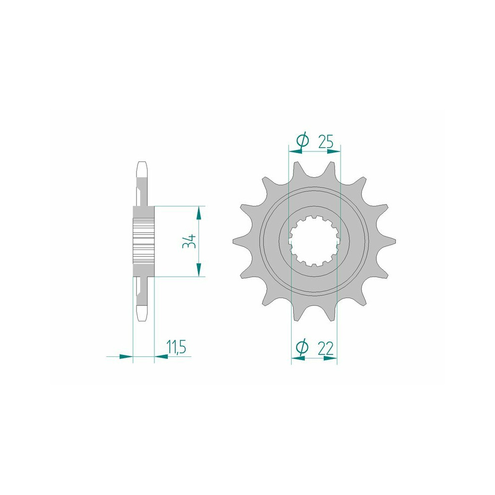 Pignon AFAM acier standard 43400 - 520