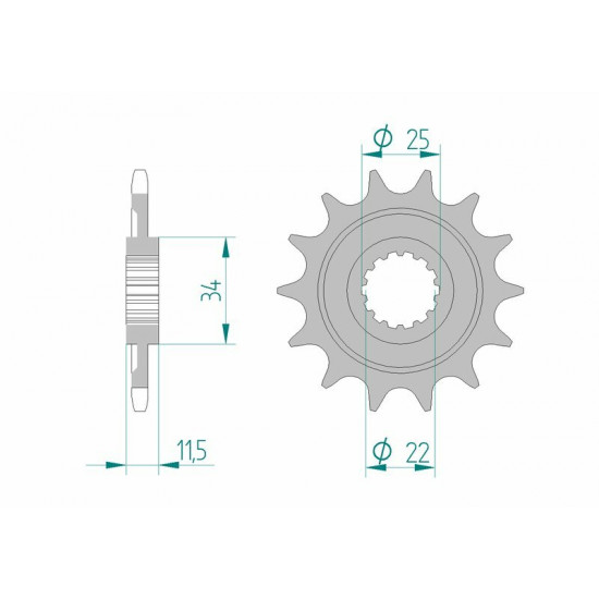 Pignon AFAM acier standard 43400 - 520