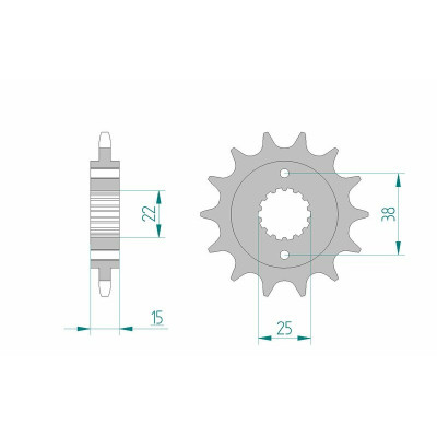 Pignon AFAM acier standard 52607 - 520