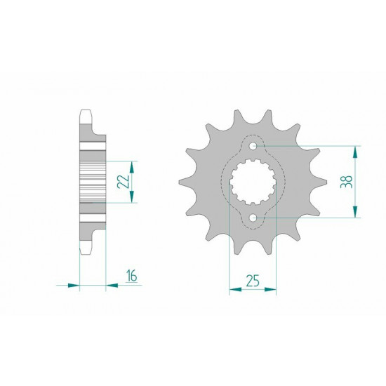 Pignon AFAM acier standard 52608 - 525