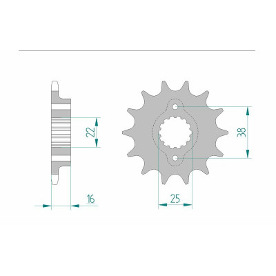 Pignon AFAM acier standard 52604 - 520