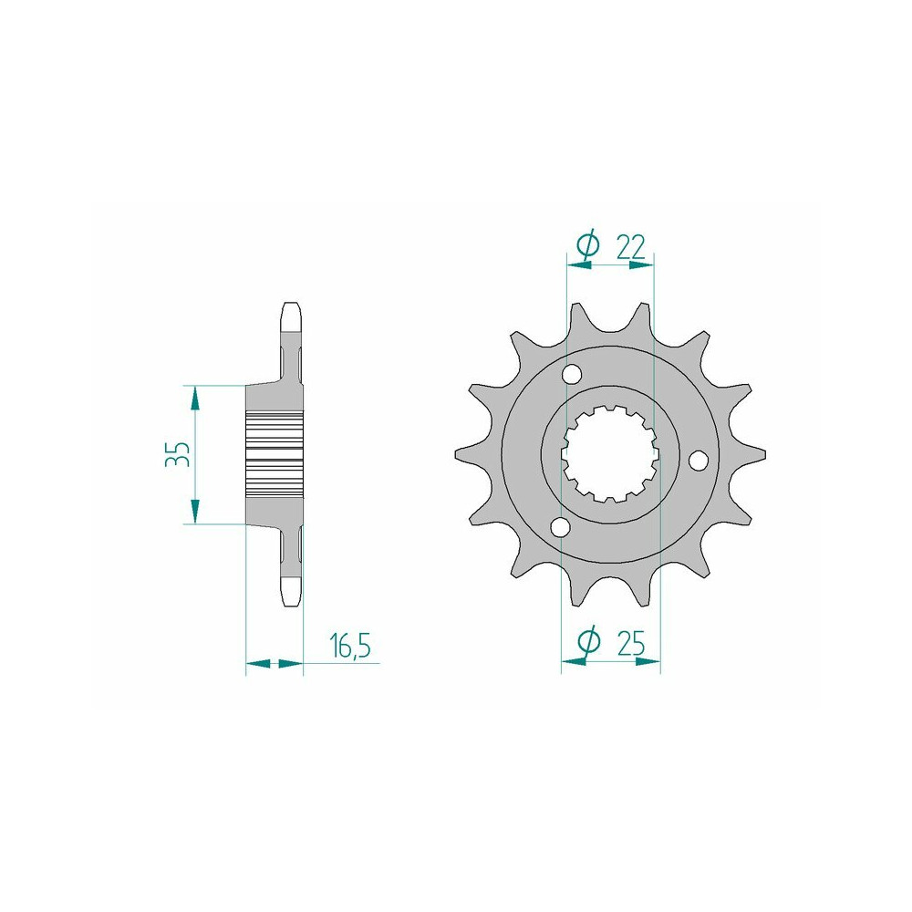 Pignon AFAM acier standard 52613 - 525