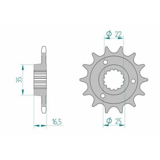 Pignon AFAM acier standard 52613 - 525