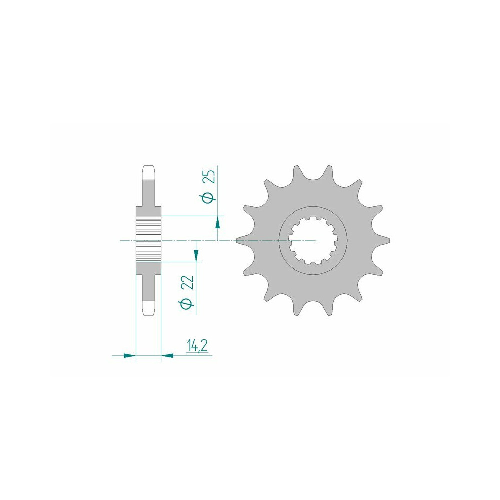 Pignon AFAM acier standard 24602 - 525