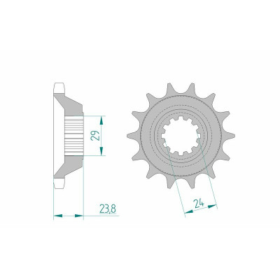 Pignon AFAM acier standard 24806 - 530